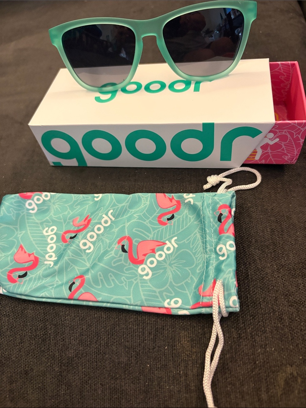 Goodr Teal Sunglasses with Dark Lenses